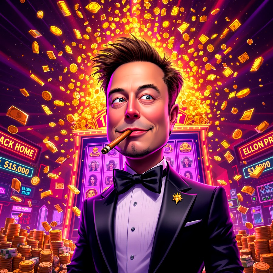 Casino jackpot caricature